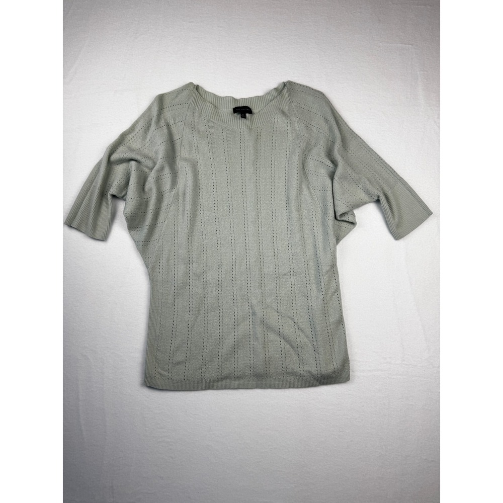 The Limited‎ Merino Wool Blend Batwing Sweater Sage Green Pointelle Knit Mens M